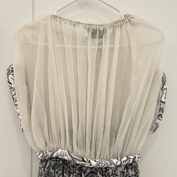 Lanvin Cream and Black Patterned Blouse - Picture 6 of 7